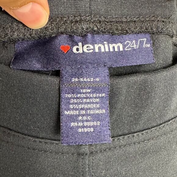Denim 24/7 Black Elastic Waist Pull-On Leggings Size 18W - Picture 5 of 6